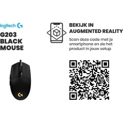 Logitech Gaming Mouse G203 LIGHTSYNC - Optisk, Kabling, Sort - Præcision & Komfort til Gamere!
